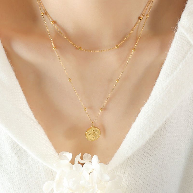Bridal Jewelry Vumari 14k Gold Stainless Steel Cross Pendant Chain Necklace Women Jewelry | SHK-03
