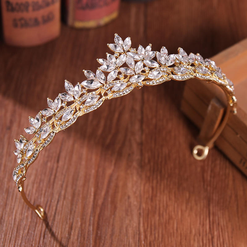 Tiara Bridal Hair Jewelry for the Bride or Bridesmaids Silver - Headdress Princess Crown Diadem Decorated with Rhinestones - Vumari SKU-45, 46